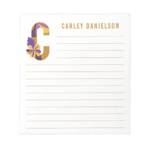 Bloc-note Alphabet floral Abstrait