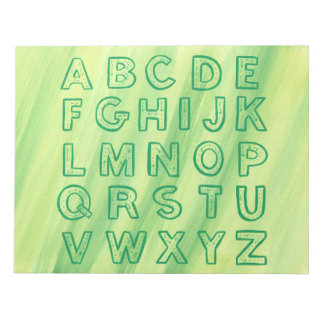 Bloc-note Alphabet Graphique Coque supérieur Lettres Jaune V