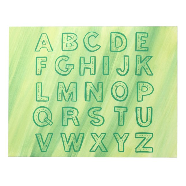 Bloc-note Alphabet Graphique Coque supérieur Lettres Jaune V (Devant)
