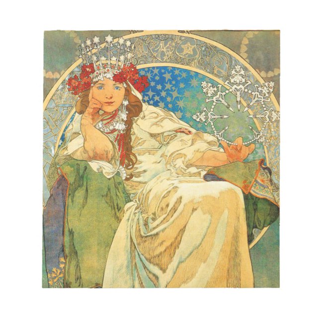 Bloc-note Alphonse Mucha Art Nouveau Princess Hyacinth (Devant)