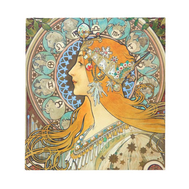 Bloc-note Alphonse Mucha Art Nouveau Zodiac (Devant)