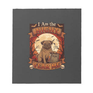 Bloc-note Am Nuit Crains Moi Halloween Pug Lune Tombale