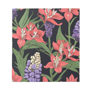 Bloc-note Amaryllis et Lupines Floral Design