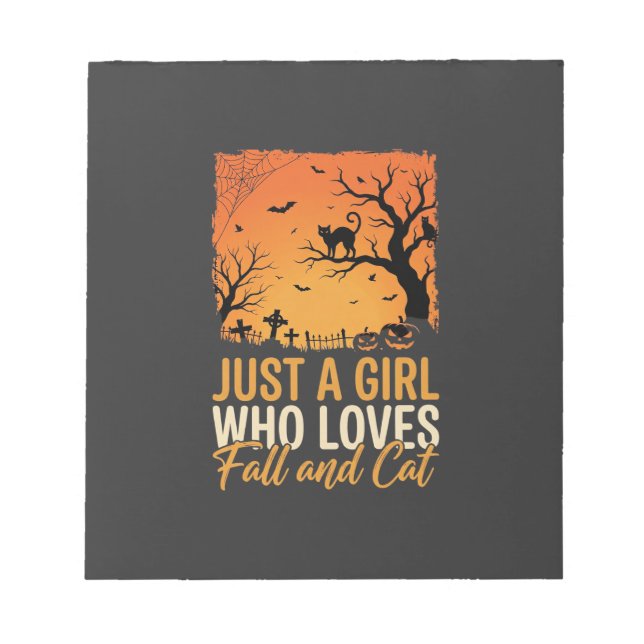 Bloc-note Amateur de chat Halloween Graphique de coucher de  (Devant)