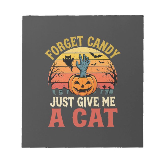 Bloc-note Amateur de chat Halloween oublier bonbons Graphiqu (Devant)
