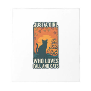 Bloc-note Amateur de chat juste une fille qui aime l'automne