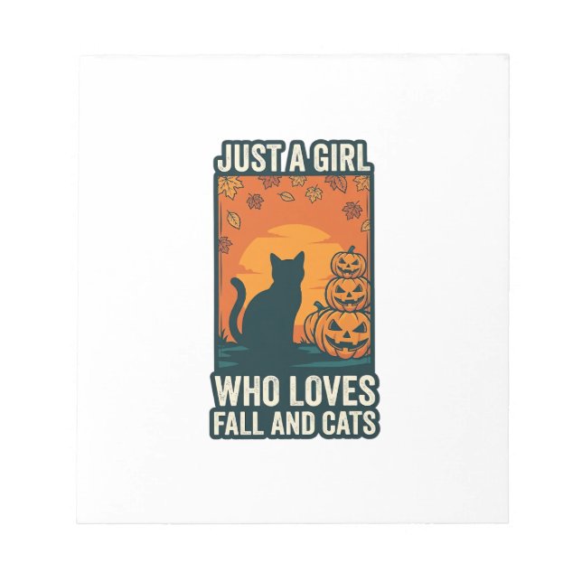 Bloc-note Amateur de chat juste une fille qui aime l'automne (Devant)