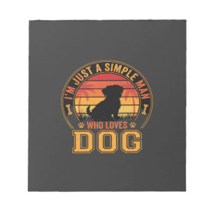 Bloc-note Amateur de Chien Homme Simple Rétro Coucher de Sol