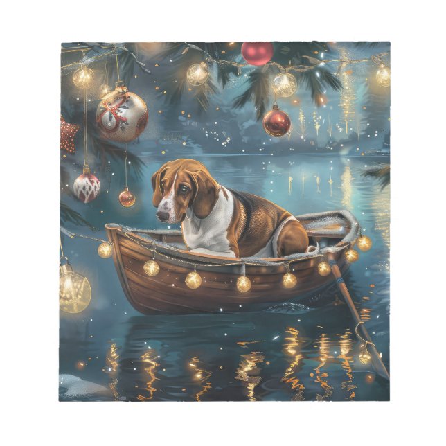 Bloc-note American English Foxhound Christmas Festive Voyage (Devant)
