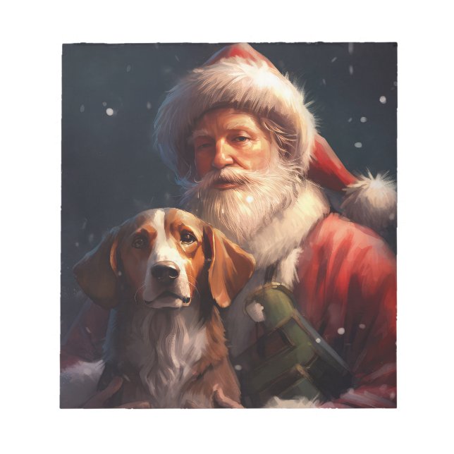 Bloc-note American English Foxhound Santa Claus Noël (Devant)