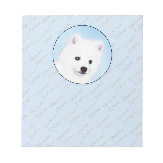 Bloc-note American Eskimo Dog Painting - Original Dog Art (Devant)