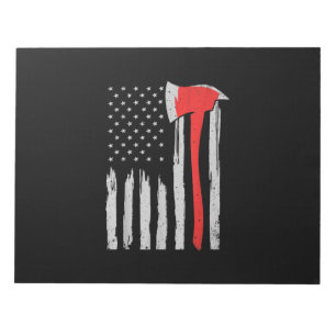 Bloc-note American Flag Firefighter Red Firefighter