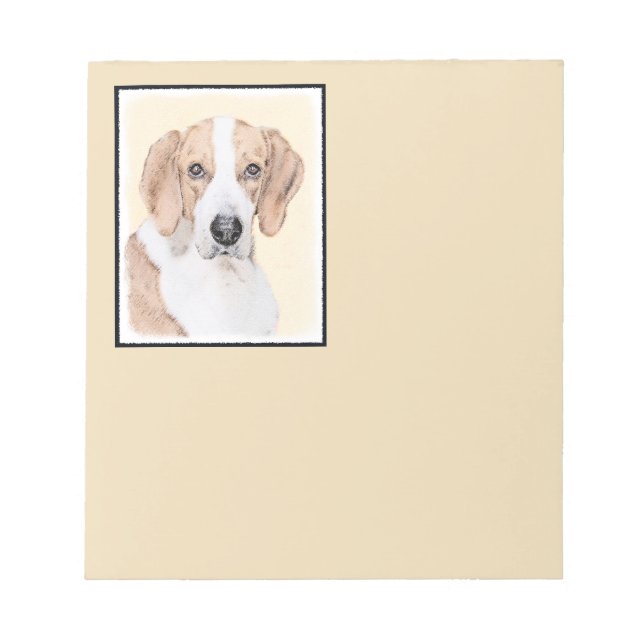 Bloc-note American Foxhound Painting - Joli art original chi (Devant)
