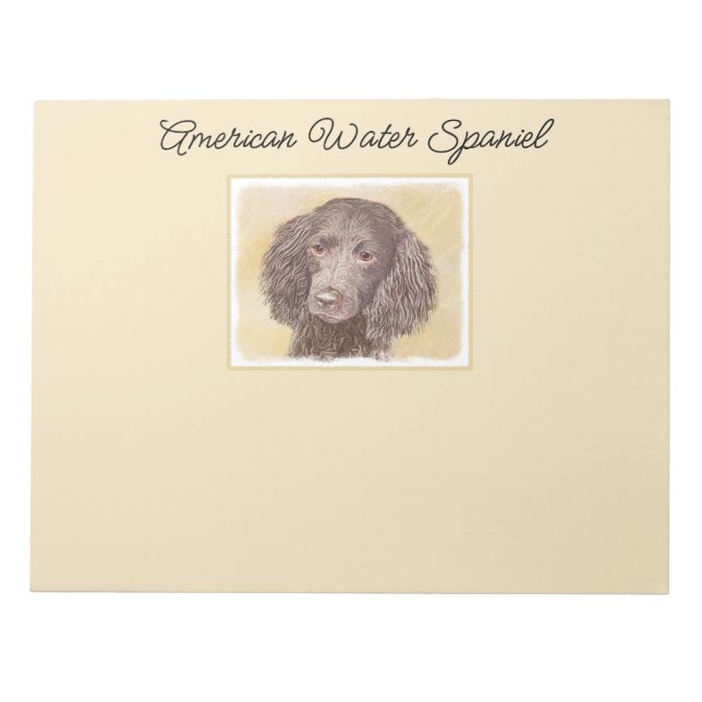 Bloc-note American Water Spaniel Peinture - Original Dog Art (Devant)