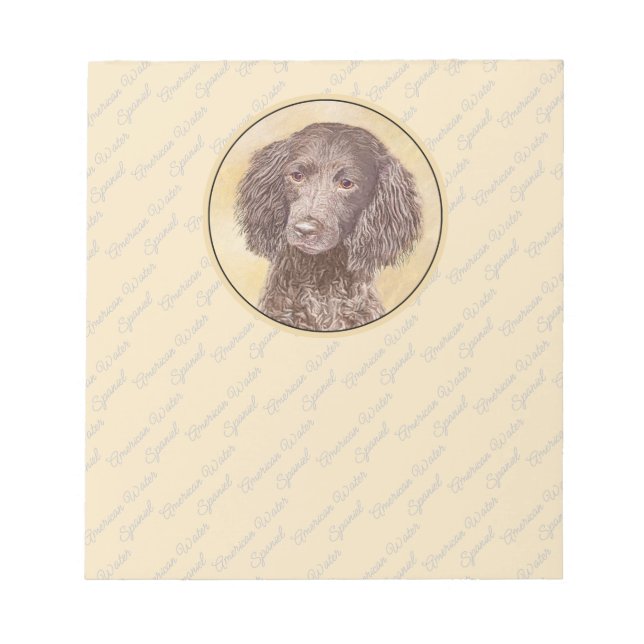 Bloc-note American Water Spaniel Peinture - Original Dog Art (Devant)