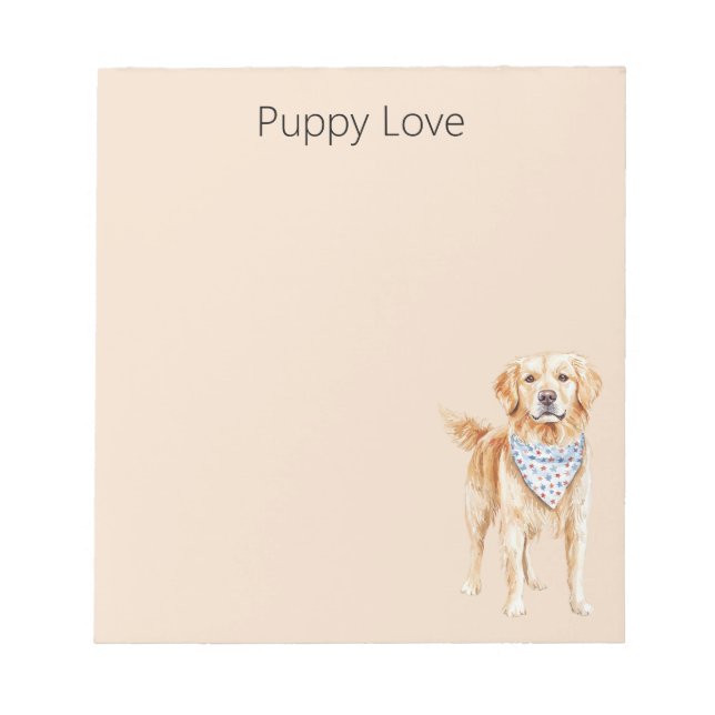 Bloc-note Amour de chiot Cream Dog (Devant)
