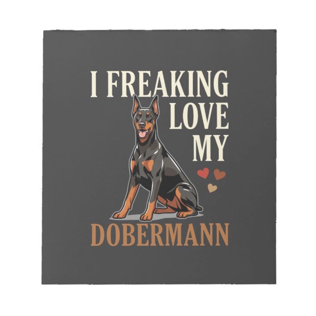 Bloc-note Amour de dobermann amateur de chien (Devant)