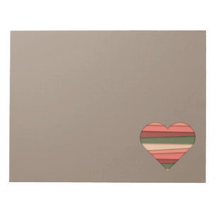 Bloc-note Amour du coeur rayé Saint-Valentin