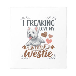 Bloc-note Amour fou de coeurs et de pattes de chien Westie_1