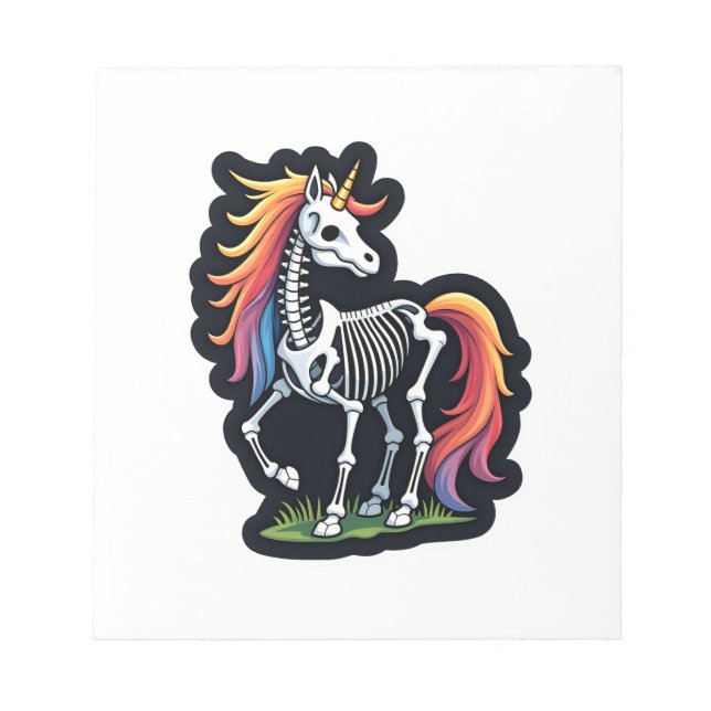 Bloc-note Amoureux de licorne squelette drôle Halloween cos  (Devant)