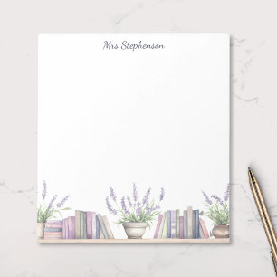 Bloc-note Amoureux de livre à l'aquarelle Fleurs de lavande