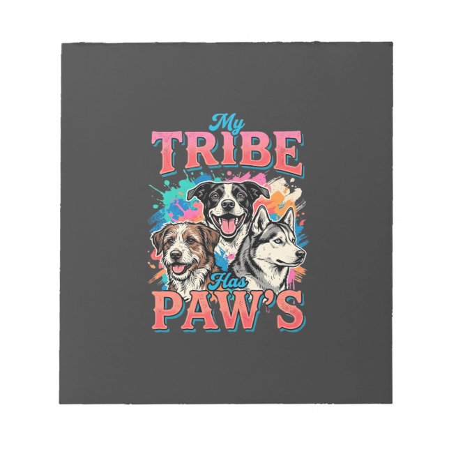 Bloc-note Amoureux des chiens Ma tribu a des pattes (Devant)