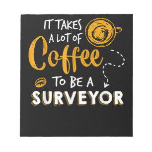 Bloc-note Amoureux du café Funny Surveyor Ingénieur Construc