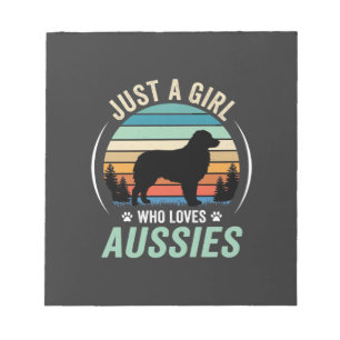 Bloc-note Amoureux du chien berger australien Rétro Sunset A