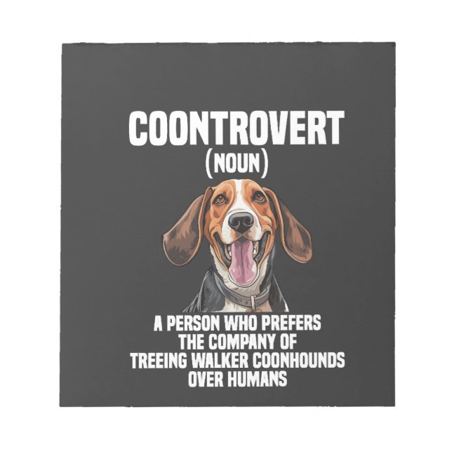 Bloc-note Amoureux du Treeing Walker Coonhound Chien Coontro (Devant)