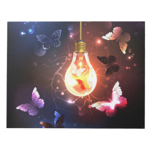 Bloc-note Ampoule lumineuse avec papillons nocturnes