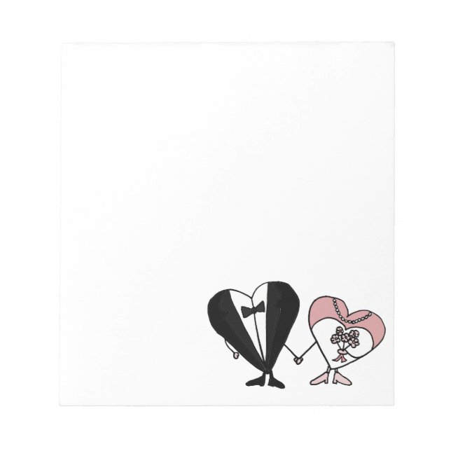 Bloc-note Amusante Mariée et Coeurs de chambre Art (Devant)
