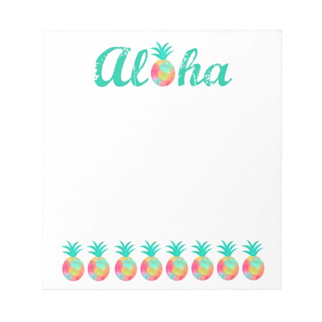 Bloc-note Ananas aquarelle rose Aloha (Devant)