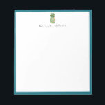 Bloc-note Ananas floral botanique Cadre bleu<br><div class="desc">Elégante aquarelle île botanique ananas design avec cadre bleu profond océan,  personnalisée avec nom,  bloc-notes. Le style et la couleur de la police de texte peuvent être customisés.</div>