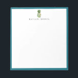 Bloc-note Ananas floral botanique Cadre bleu<br><div class="desc">Elégante aquarelle île botanique ananas design avec cadre bleu profond océan,  personnalisée avec nom,  bloc-notes. Le style et la couleur de la police de texte peuvent être customisés.</div>