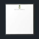 Bloc-note Ananas floral botanique cadre noir<br><div class="desc">Elégante aquarelle île botanique ananas design avec cadre noir,  personnalisée avec nom,  bloc-notes. Le style et la couleur de la police de texte peuvent être customisés.</div>