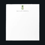 Bloc-note Ananas végétal<br><div class="desc">Elégante aquarelle île botanique design logo ananas,  personnalisée avec nom,  bloc-notes blanc. Le style et la couleur de la police de texte peuvent être customisés.</div>