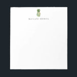 Bloc-note Ananas végétal<br><div class="desc">Elégante aquarelle île botanique design logo ananas, personnalisée avec nom, bloc-notes blanc. Le style et la couleur de la police de texte peuvent être customisés.</div>