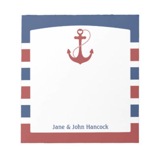 Bloc-note Ancre marine rouge et bleu