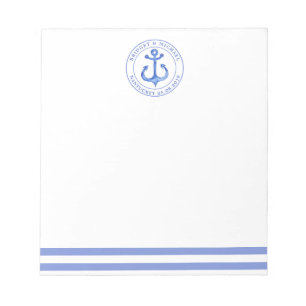 Bloc-note Ancre nautique Bleu marine Mariage personnalisé
