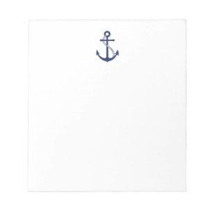 Bloc-note Ancre nautique de bleu marine