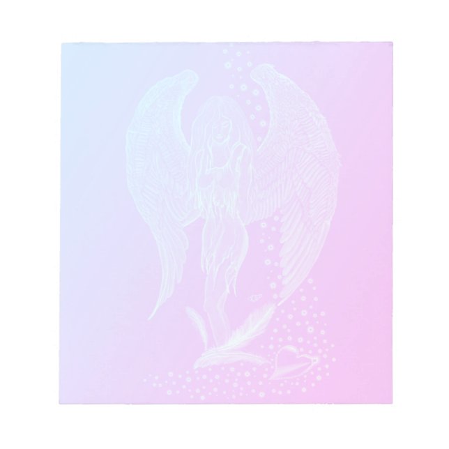 Bloc-note Angel perdu en amour, noir et vert Design (Devant)