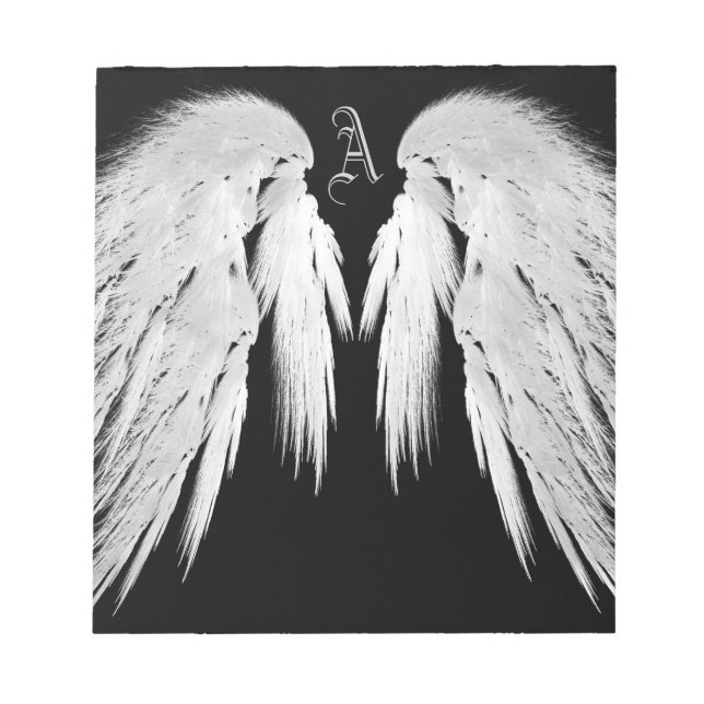 Bloc-note ANGEL WINGS Black Custom Monogramme (Devant)