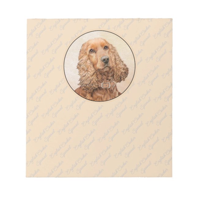 Bloc-note Anglais Cocker Peinture Espagnole - Art Chien orig (Devant)