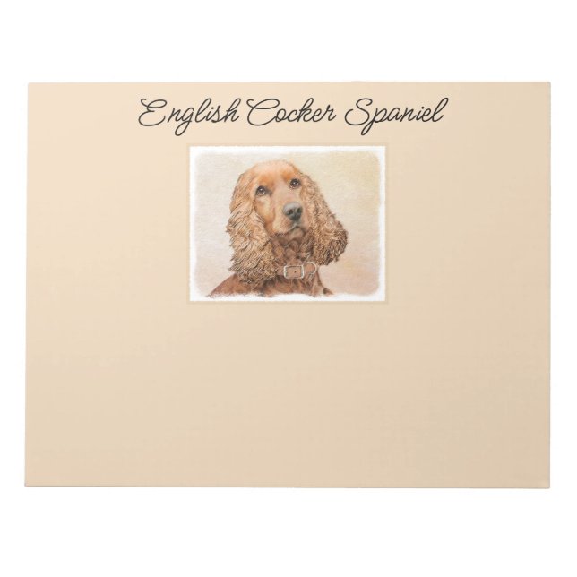 Bloc-note Anglais Cocker Peinture Espagnole - Art Chien orig (Devant)