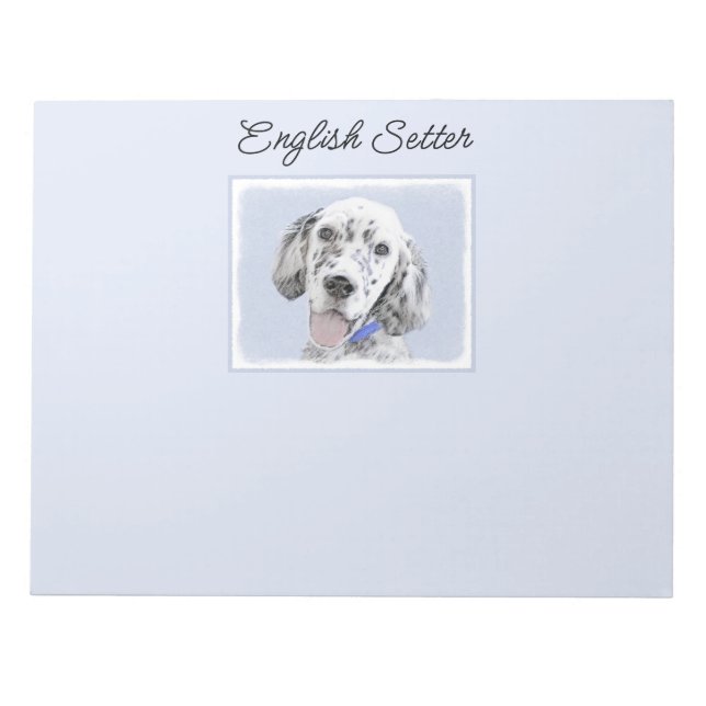 Bloc-note Anglais Setter Blue Belton Peinture Chien Art (Devant)