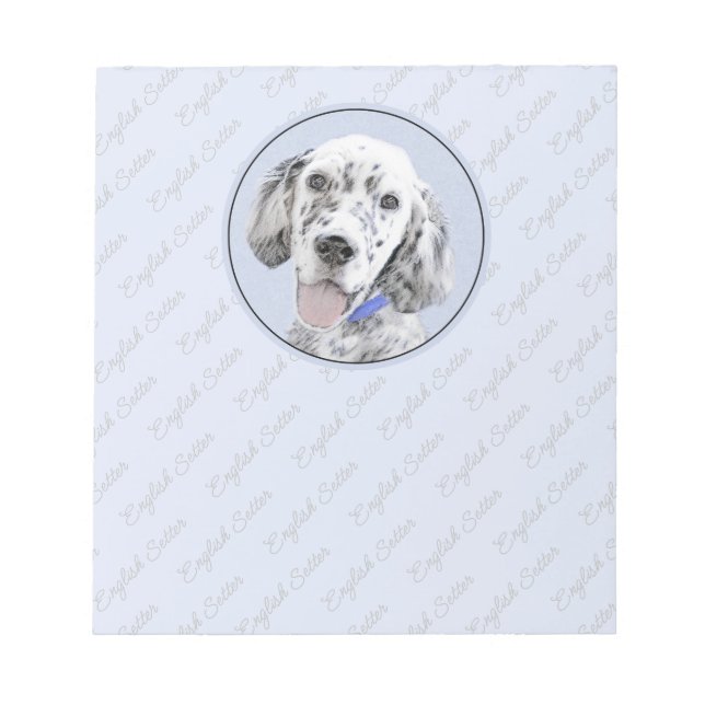 Bloc-note Anglais Setter Blue Belton Peinture Chien Art (Devant)