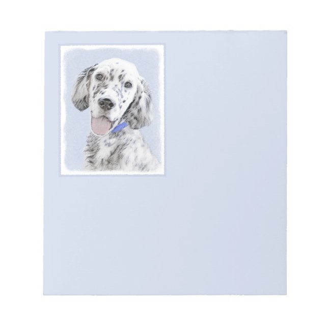 Bloc-note Anglais Setter Blue Belton Peinture Chien Art (Devant)