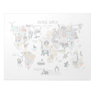 Bloc-note Animal World Map