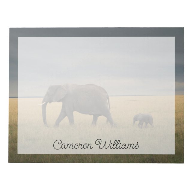 Bloc-note Animaux de bébés cutest | African Elephant Family (Devant)