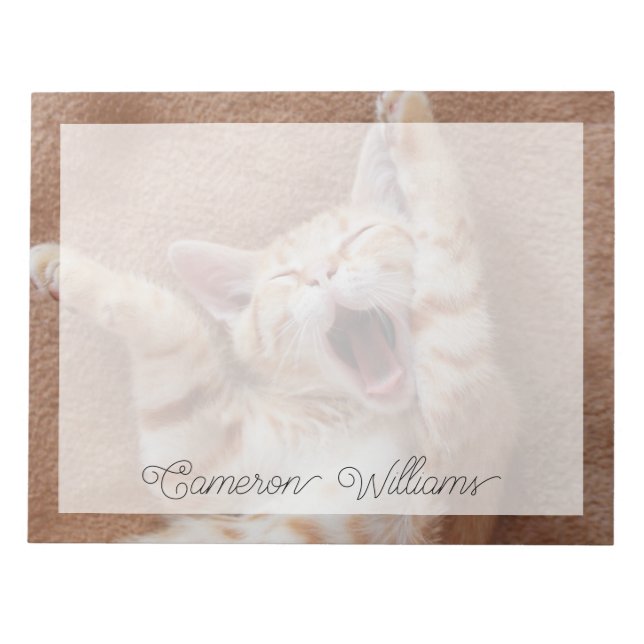 Bloc-note Animaux de bébés cutest | Ginger Kitten Yawning (Devant)